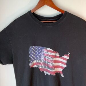 Post Malone American Flag TShirt, L. Black